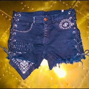 Funked-Up Black Jean Shorts! Most Sizes, 3 Styles